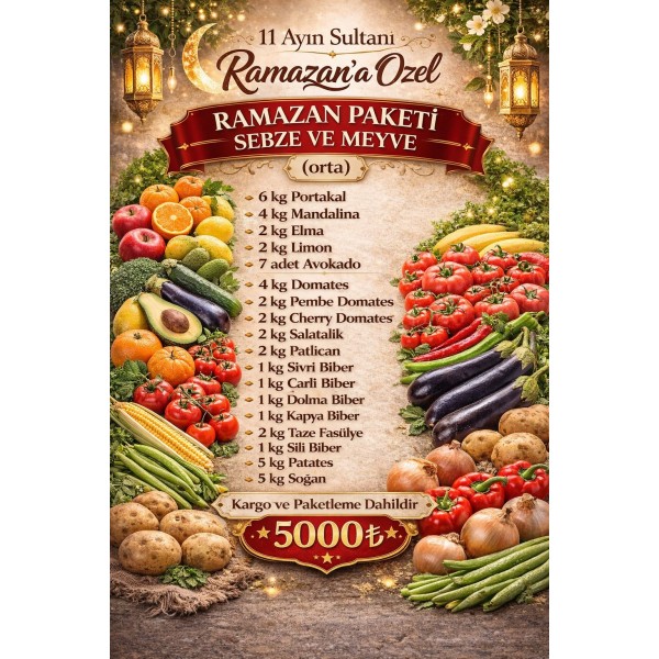 RAMAZAN PAKETİ SEBZE VE MEYVE ORTA