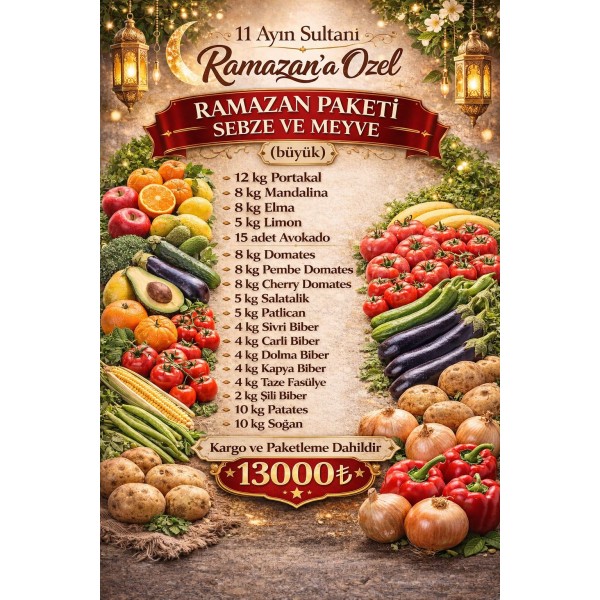 RAMAZAN PAKETİ SEBZE VE MEYVE BÜYÜK