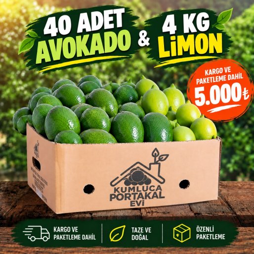 40 Adet Avokado + 4 KG Kumluca Limonu